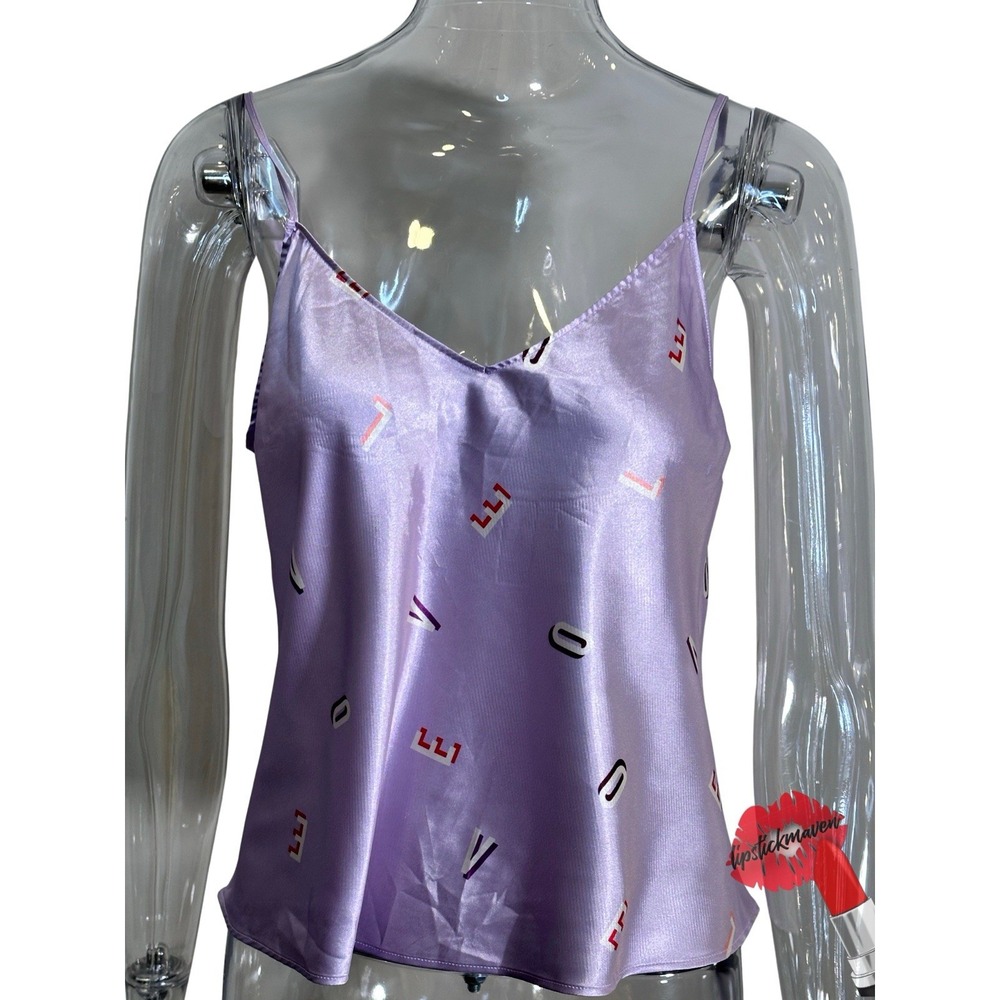 Victoria's‎ Secret Camisole Women Medium Purple Print Strappy Tank Top Lingerie